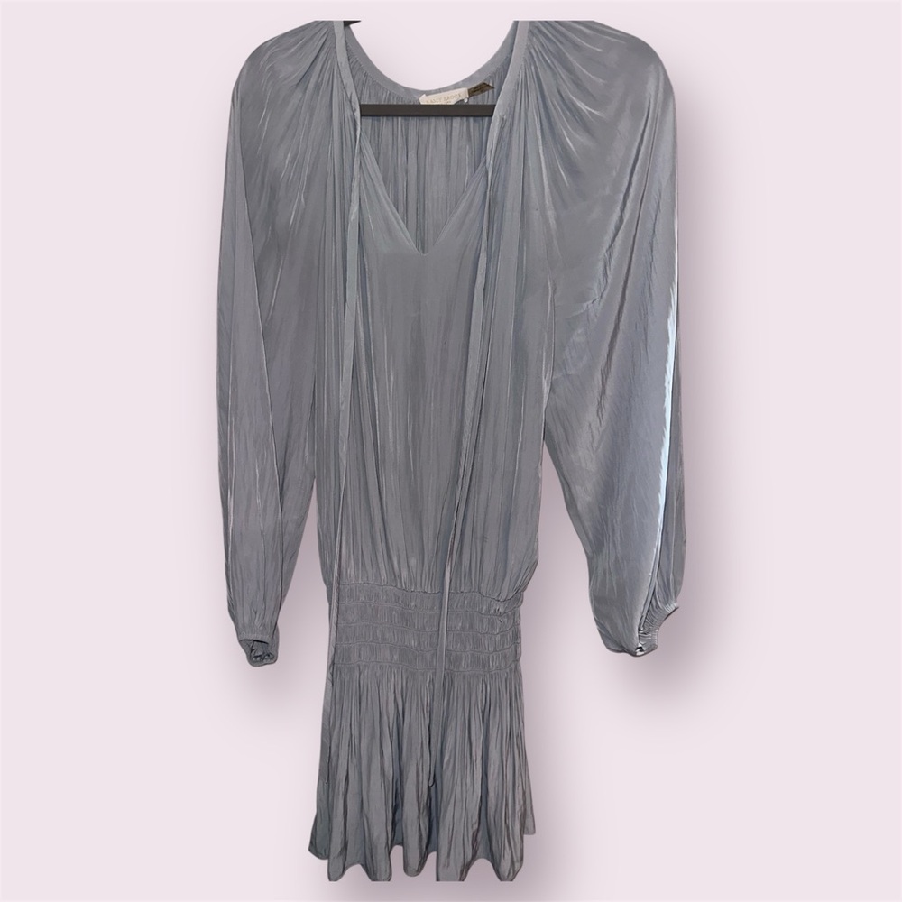 Ramy Brook Gray Long Sleeve Mini Boho Dress